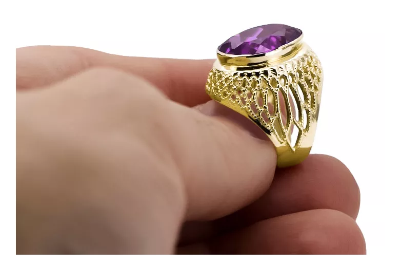 Amethyst 14K Yellow gold Ring Vintage vrc089y